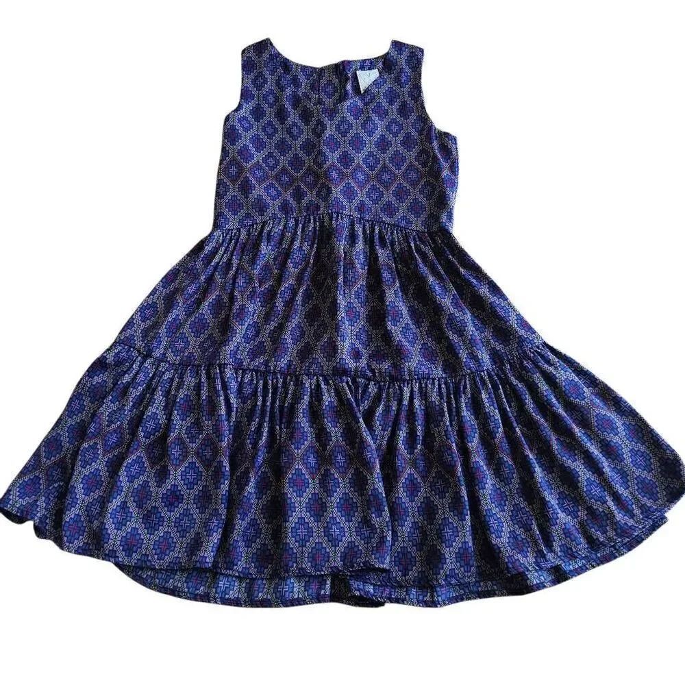 Ella moss girls Sz 12 purple geometric print dress
